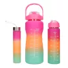 Zestaw butelek motywacyjnych Extralink 3W1 różowo-pomarańczowy 2000ML+900ML+300ML