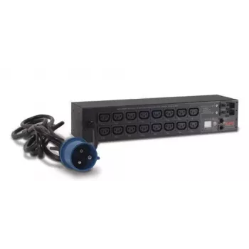 Rozdzielacz zasilania APC AP7922B — 16 gniazd C13, mierzone i przełączane PDU, 2U, 200–230 V, 32 A, kabel 3,05 m, czarny