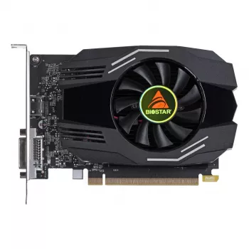 Karta graficzna BIOSTAR GeForce GT 1030 — 4 GB GDDR4, 64-bitowa, PCIe x16 4.0, aktywne chłodzenie, DVI-D + HDMI