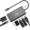 UNITEK uHUB O8+ Przewodowy USB 3.2 Gen 1 Type-C Szary 100W Power Delivery