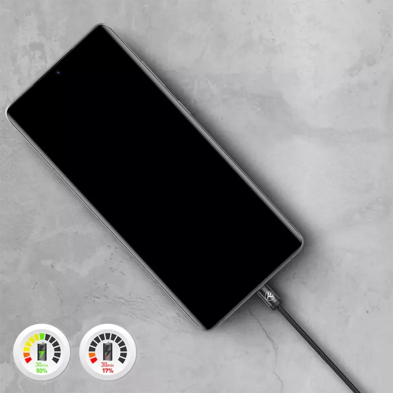 Kabel USB-C Tellur TLL155801 240W 2m czarny – kabel do ładowania i transmisji danych USB-C do USB-C