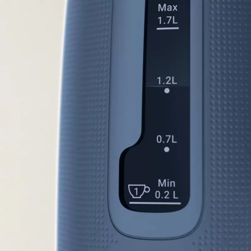 Czajnik elektryczny Tefal KO2M0410 — 1,7 l, 2400 W, niebieski, wskaźnik poziomu wody, filtr przeciwwapienny