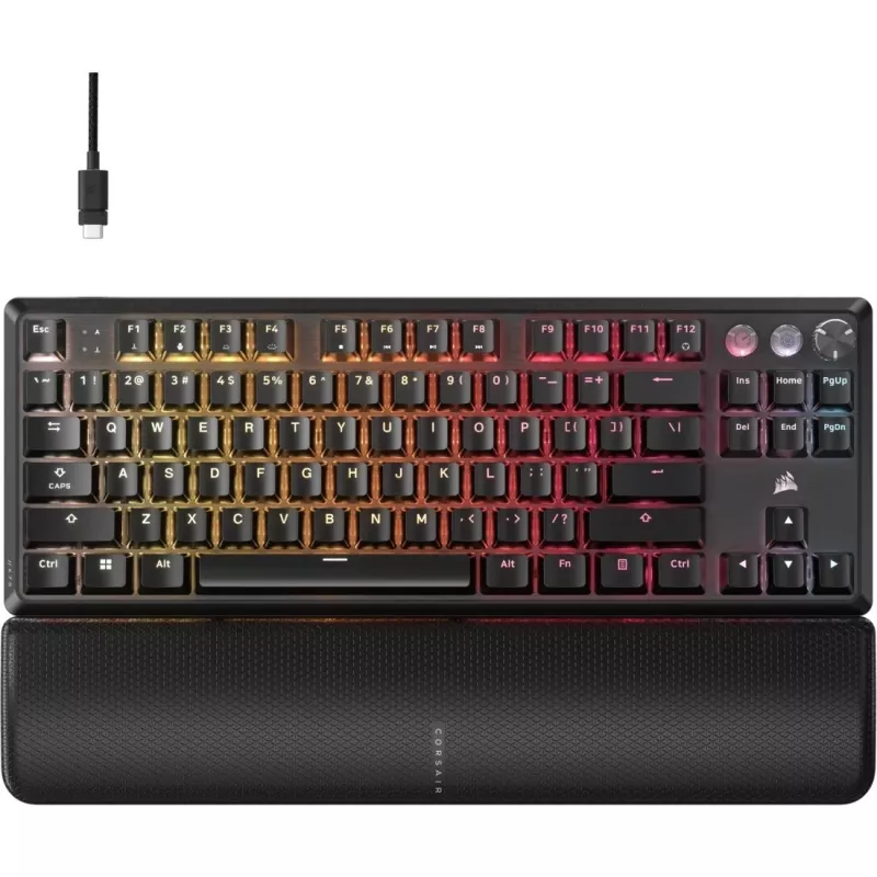 Mechaniczna klawiatura tenkeyless CORSAIR K70 PRO TKL — podświetlenie RGB, kompaktowy układ