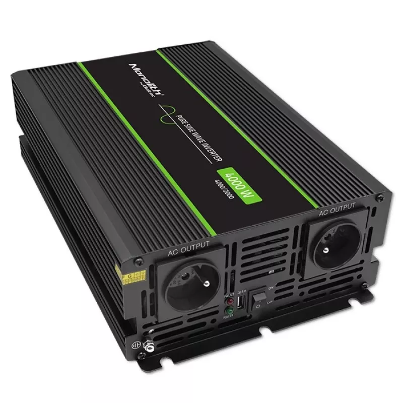 Qoltec Monolith zasilacz/przetwornica samochodowa 4000 W Czarny