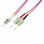 LogiLink - Kabel krosowy - LC Multi-Mode (M) do SC multi-mode (M) - 15,0m - Światłowód - 50/125 mikrometra - OM4 - Bezhalogenowy - fioletowy wrzosowy (FP4LS15)
