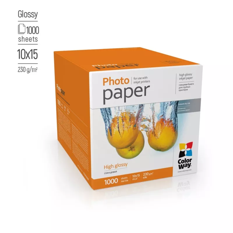 Papier fotograficzny ColorWay 10×15 cm błyszczący 230 g/m², opakowanie do drukowania zdjęć