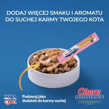 Dodatek do karmy dla kota INABA Churu Meal Topper Tuńczyk z Łososiem, 4 saszetki x 14 g
