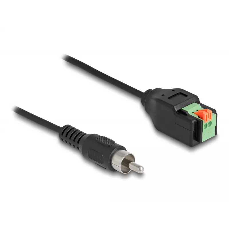 Kabel DeLOCK RCA męski do adaptera z listwą zaciskową z przyciskiem 15 cm