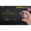 LATARKA RĘCZNA Nitecore TIKI LE — 300 lm, ładowanie przez USB, poliwęglan, IP66, odporna na wstrząsy, 10,5 g, 55 mm, czarna