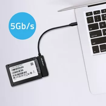 Adapter SATA QOLTEC 52269 do napędu 2,5 cala na USB-C, obsługa do 2 TB