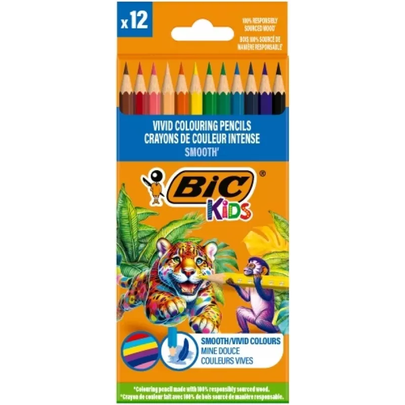 BIC Kczerwonyki Kids Smooth zestaw 12 kolorów