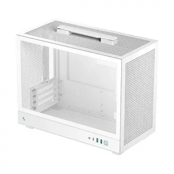 Obudowa komputerowa DeepCool CH160 PLUS WH Small Form Factor biała, microATX, szkło hartowane, USB-C