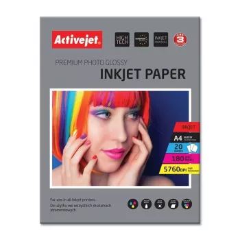 Błyszczący papier fotograficzny ActiveJet AP4-180G20 A4 180 g/m² 20 arkuszy