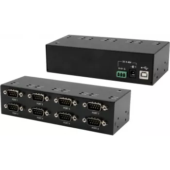 Adapter szeregowy na USB, Exsys EX-13078 — USB 2.0 do 8× portów RS-232, chipset FTDI, obudowa metalowa