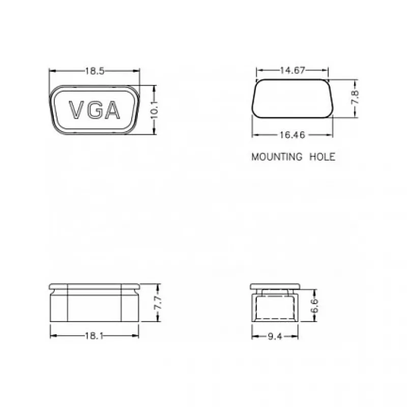 Osłona zabezpieczająca gniazdo VGA DeLOCK 60162