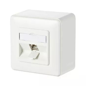 Metz Connect C6Amodul 180° - Steckdosenauslass - RJ 45 - 1 Netzwerkdose - Pure White, RAL 9010 (130B11D10002-E)