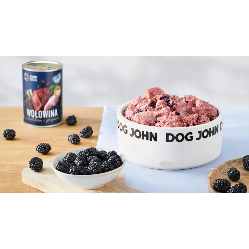 Mokra karma dla psa john dog BERRY — wołowina i królik z jeżynami, 400 g, junior, karma pełnoporcjowa
