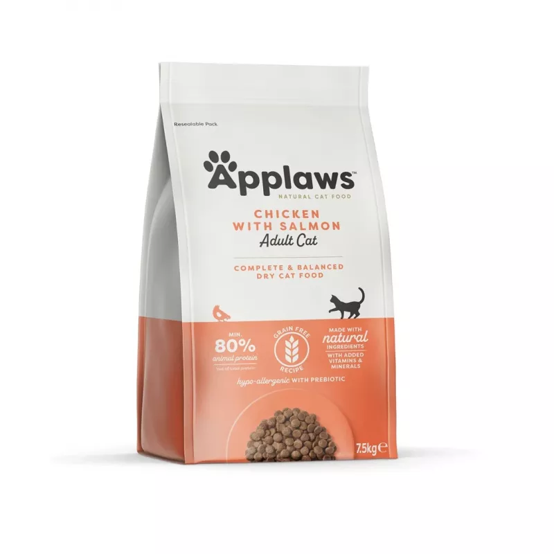 Applaws sucha karma dla kotów, kurczak z łososiem, 7,5 kg