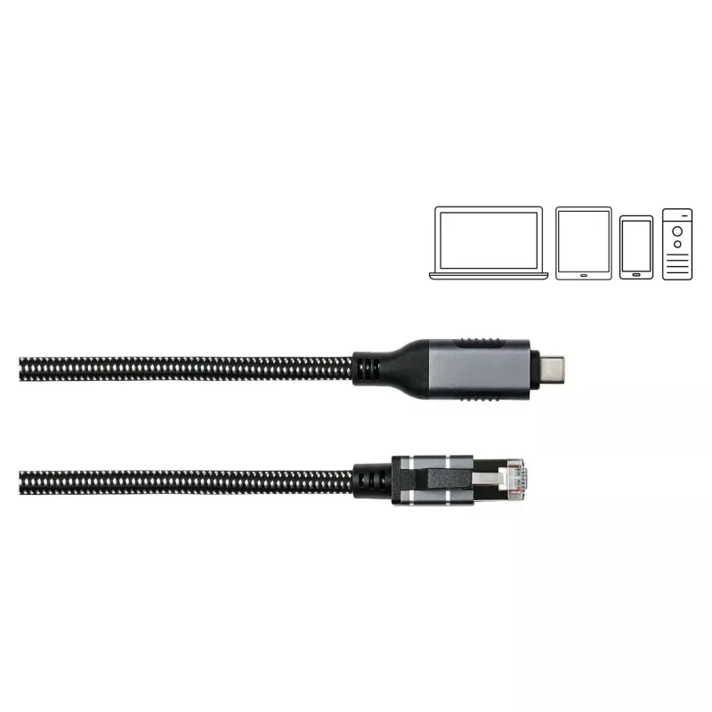Kabel Ethernet Good Connections USB-C RJ45, antracytowy, 2,0 m