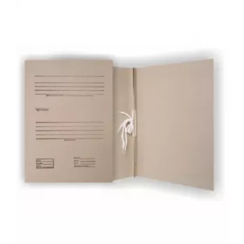 Teczka SMLT, archiwalna, A4 2cm, 400g, z 2 paskami, z nadrukiem, brązowa, kartonowa