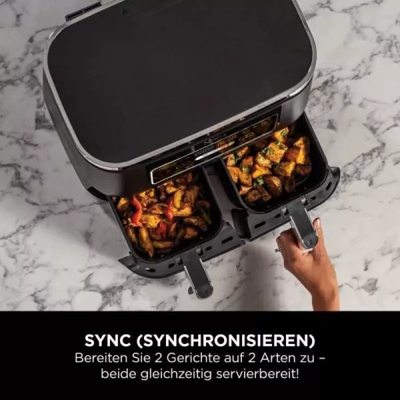 Frytownica Ninja AF200EU Double 7,6 L Wolnostojąca 2400 W Gorące powietrze Czarny