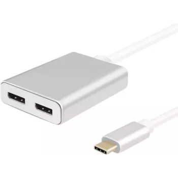 USB-C Splitter helos 288383 — 2× wyjście DisplayPort, USB 3.1 Type-C