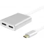 USB-C Splitter helos 288383 — 2× wyjście DisplayPort, USB 3.1 Type-C