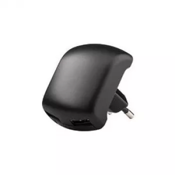 Adapter USB 230 V na 2x USB (2 A) - ładowarka podróżna (czarna, gumowana)