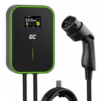 Stacja ładowania pojazdów elektrycznych zielony Cell EV14 22 kW Czarna Aluminium Ścienna