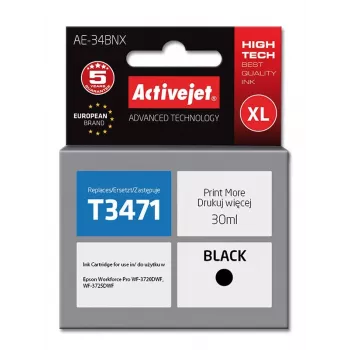 Tusze Activejet AE-34BNX (zamiennik Epson 34XL T3471; Supreme; 30 ml; czarny)