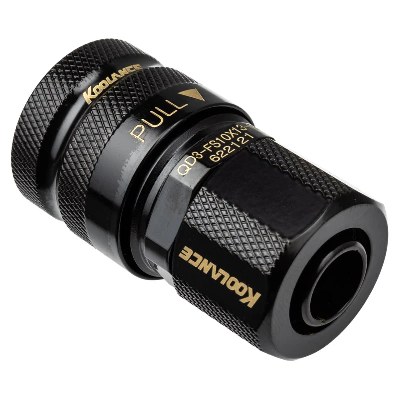 Koolance QD3 Quick Release Straight Female na 13/10mm - bez rozlewania, czarny