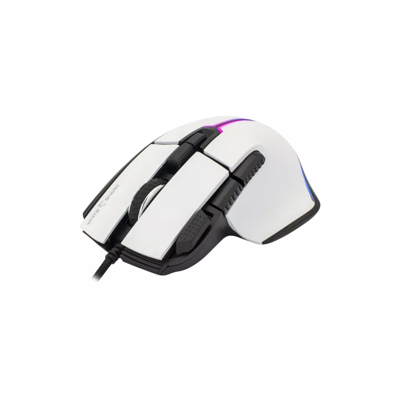 biały Shark GM-9006 MARROK Biały RGB / 12.000 dpi
