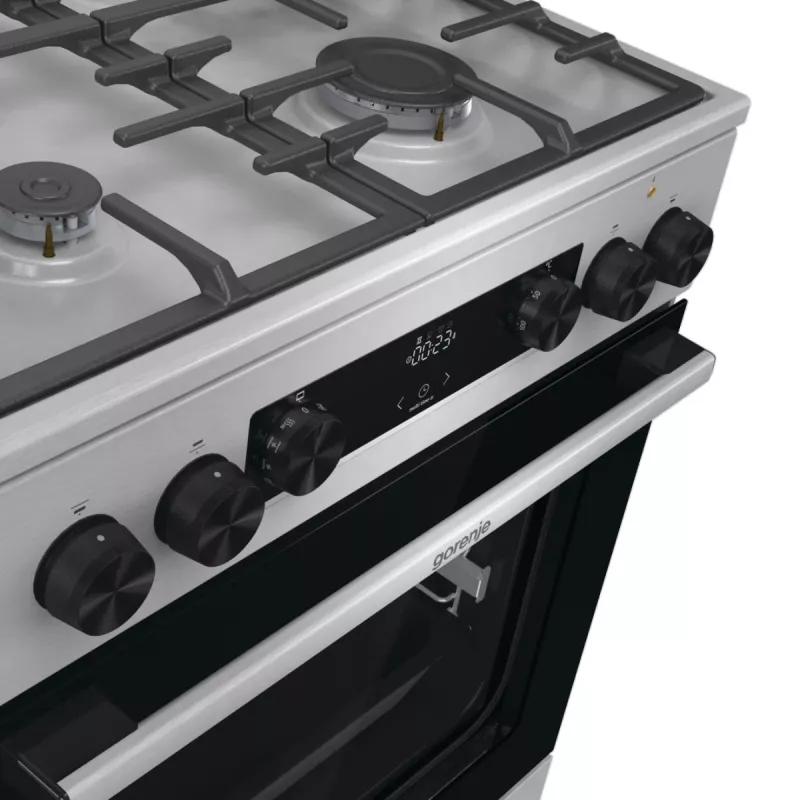 Gorenje GKS6C71XF Wolnostojąca kuchenka z piekarnikiem Srebrna