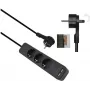 Listwa zasilająca helos ADVANCED z 5 gniazdami i ładowarką USB, czarna, kabel 1,5 m