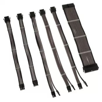 Zestaw przedłużaczy kablowych Kolink Core Adept — pleciony PET, 6-elementowy zestaw, 20+4-pin, 8-pin, 4+4-pin, 3×6+2-pin (300–350 mm)