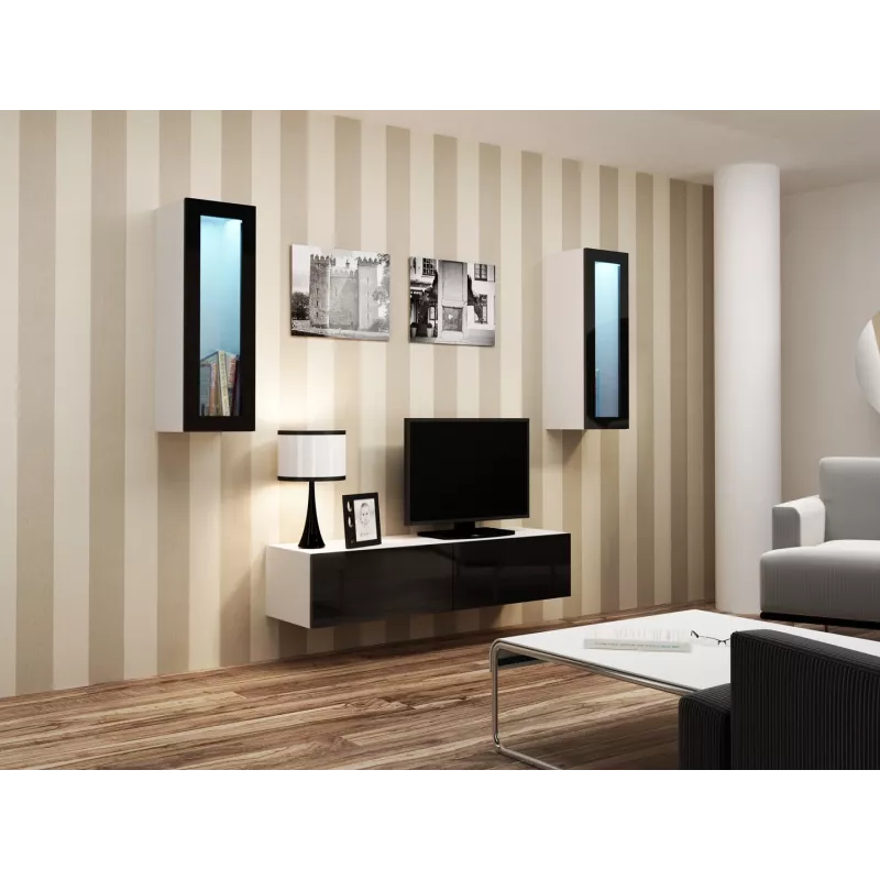 Cama stojak TV VIGO 140 30/140/40 biały/czarny połysk