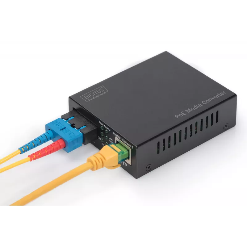 Digitus Gigabit PoE media converter, RJ45 / SC, MM, PSE