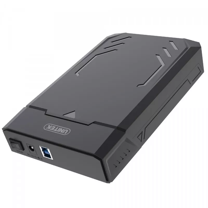 Obudowa HDD/SSD Unitek Y-3035 — 2.5/3.5 cala SATA, USB 3.2 Gen 1 (USB Type-B), 6 Gbit/s, czarna, zasilacz sieciowy