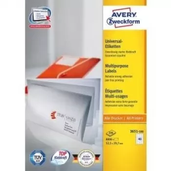 Etykiety samoprzylepne Avery Universal 52,5x29,7mm 8000 szt.