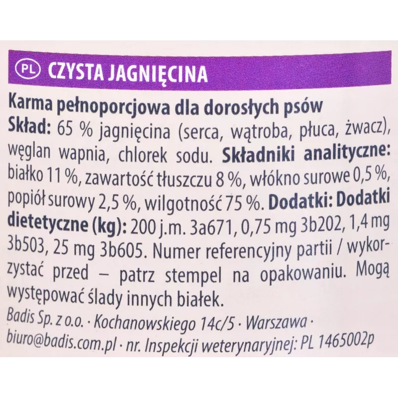 Mokra karma dla psa animonda GranCarno Lamb Adult — puszka 400 g, białko 11%, tłuszcz 8%, wilgotność 75%