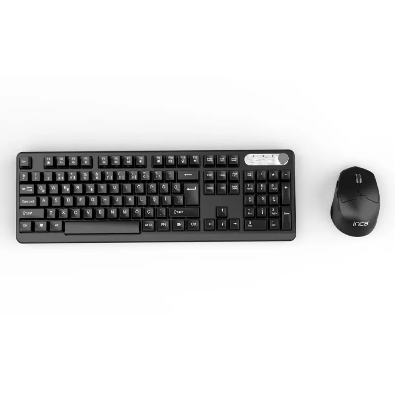 Inca IWS-549U klawiatura z myszą w zestawie biurowa RF bezprzewodowa USB QWERTY turecka czarna