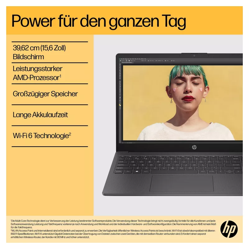 HP 15-fc0676ng 39,6cm (15,6 inch) Notebook - Ryzen 7 - 16GB RAM - 1TB SSD - Srebrny (C94P3EA#ABD)