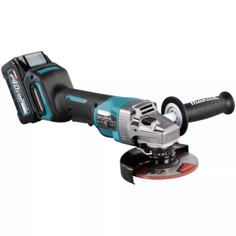 Makita GA013GM201 - Szlifierka kątowa - Akumulatorowa - 125 mm - 2 akumulatory, ładowarka w zestawie - 40 V (GA013GM201)