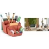 Organizer na biurko CEP TERRA NOVA terakotowy — 6 komór, 14,3×15,8×9,3 cm