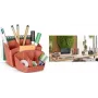 Organizer na biurko CEP TERRA NOVA terakotowy — 6 komór, 14,3×15,8×9,3 cm