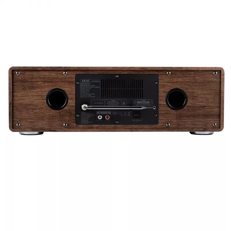 Mikrowieża AKAI AM-100 RHAPSODY — kompaktowy mini system audio ze zintegrowanym wzmacniaczem i odtwarzaniem CD/USB