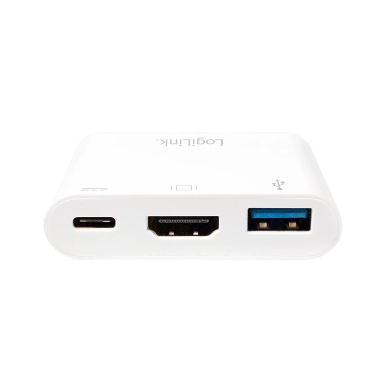 LogiLink 0.14m 2xUSB-C HDMI USB A Biały