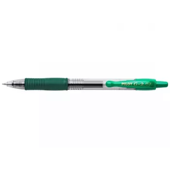 Pilot BL-G2-7 zielony długopis żelowy 0,4 mm, przezroczysty korpus