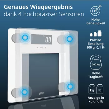 Waga analityczna ADE BA2300-2 z Bluetooth i pomiarem tkanki tłuszczowej