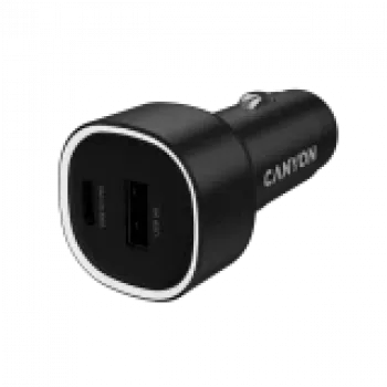 Ładowarka samochodowa CANYON OnDrive 48 PD 48W USB-A+USB-C Czarna
